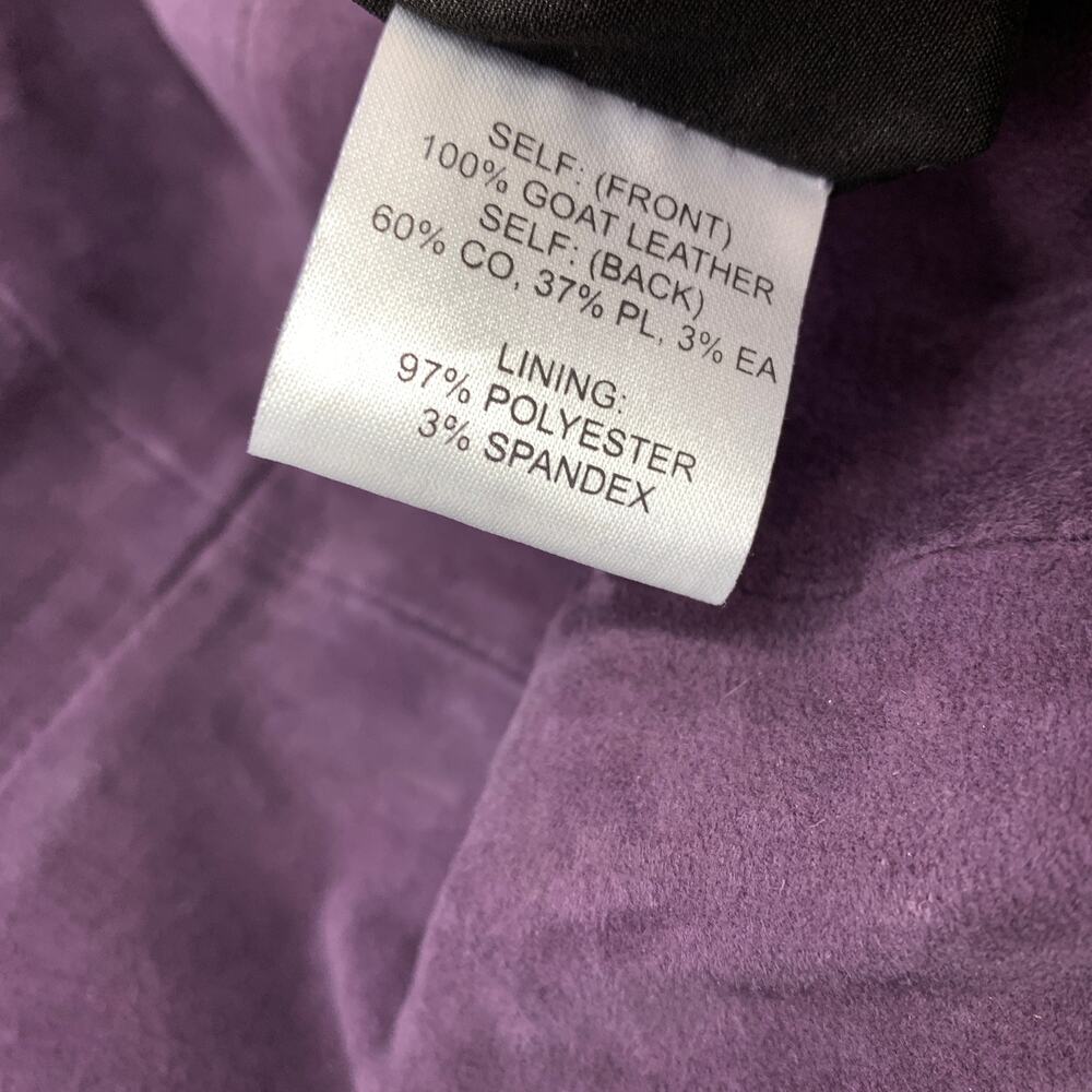 Nicole Miller Artelier Ruched Straight Skirt Womens Size 4 Purple Suede Leather - Picture 6 of 7
